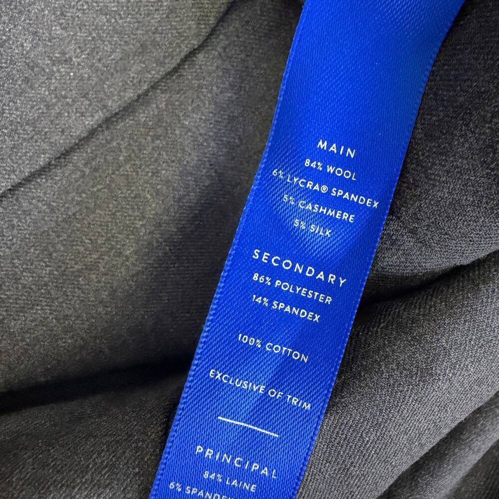 Kit and Ace Pleated Dress Pants Womens 8 Grey Wool Cashmere 26" *Undone Hem - Picture 11 of 11